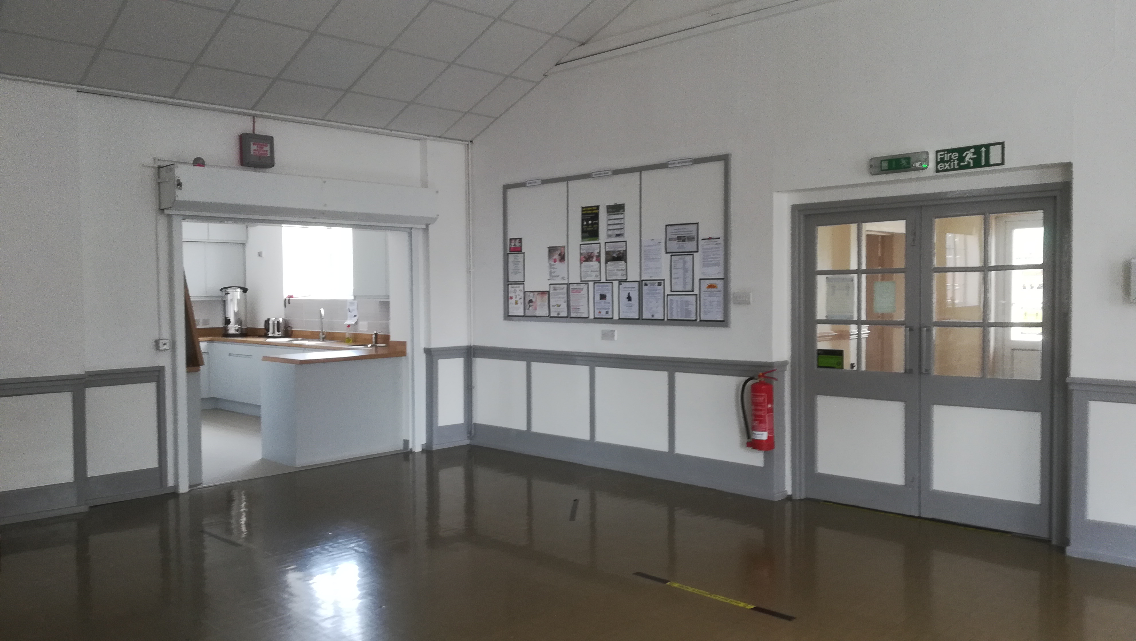 Main hall looking towards the kitchen area