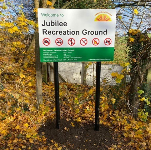 Jubilee Recreation Ground sign