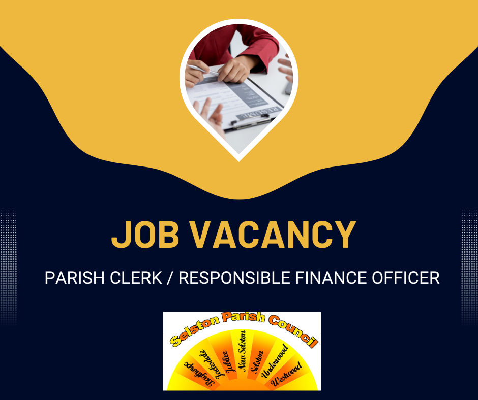 Job vacancy notice for Parish Clerk / Responsible Finance Officer