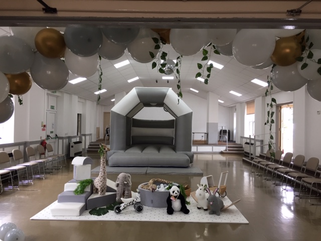 Main hall set up for a children's party