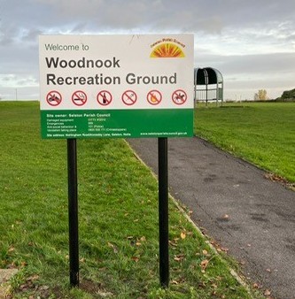 Woodnook recreation ground sign